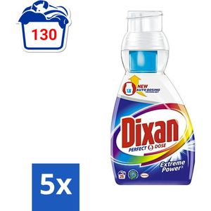 Dixan Perfect Dose - Vlekkenkampioen - Extreme Power - Witte, Gekleurde & Zwarte Was - 26 Wasbeurten - Bulkverpakking - 5 stuks