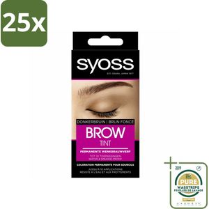 25 x SYOSS - Brow Tint Donkerbruin - Wenkbrauwverf - Langdurige Kleur - Tot 10 Toepassingen - Grootverpakking - Wenkbrauwverf - Permanente Wenkbrauwverf - Donkerbruine Wenkbrauwverf - Langdurige Kleur - Grijze Haren Verbergen