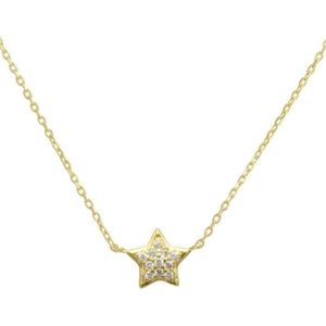 Fate Jewellery Ketting FJ4084 - Ster - 925 Zilver - Goudkleurig verguld - 45cm