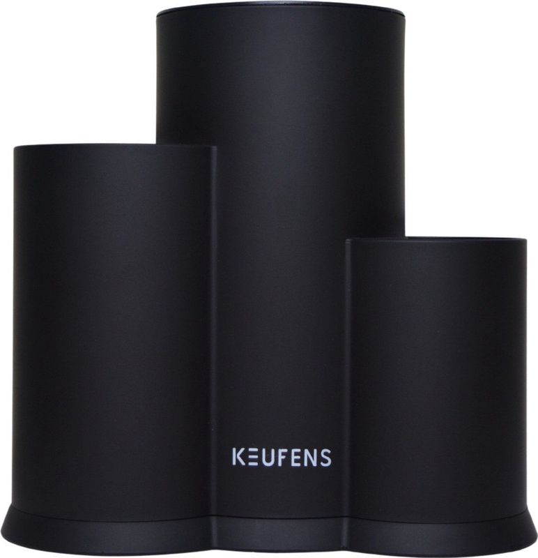 Keufens Keukengerei Houder - met Messenblok - Lepelpot - Spatelpot - Spatelhouder - Matzwart