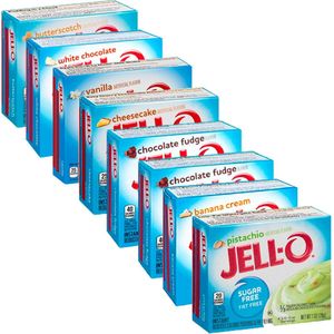 Jello | Mix Suikervrije Pudding | Voordeelpakket | 8 x Jello Pudding  | Snel afvallen zonder poespas!