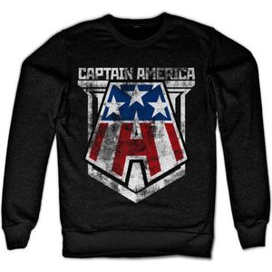Captain America Distressed A Sweatshirt Black-S