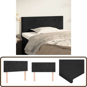 vidaXL Hoofdbord - Fluweel Zwart - 100x78/88 cm Klassieke Hoofdbord - Hoofdbord Zwart - Velvet Hoofdbord - Bedhoofd Klassiek - Hoofdbord Verhogen
