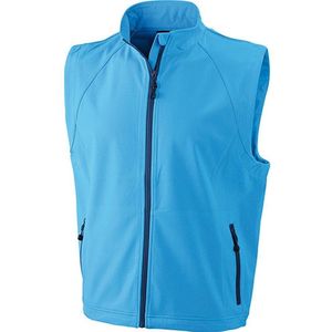 James and Nicholson Heren Softshell Vest (Azur Blauw)