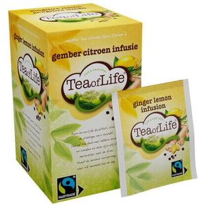Tea of Life Fairtrade - Ginger / Gember Citroen infusie - 80 zakjes