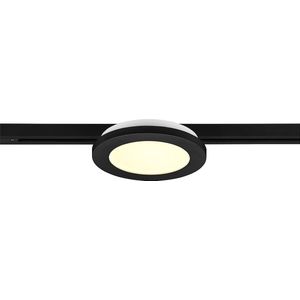 LED Railverlichting - Plafondlamp - Plafondverlichting - Torna Dual Camy - 2 Fase - 9W - Warm Wit 3000K - Dimbaar - Rond - Mat Zwart - Kunststof