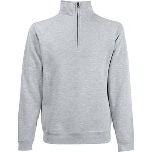 Fruit Of The Loom Heren Ritssluiting Nek Sweatshirt Top (Heather Grijs)