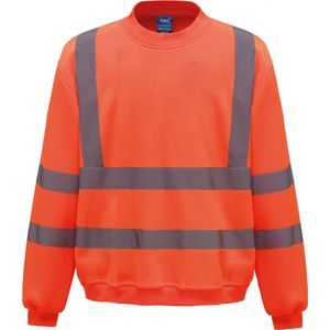 Sweatshirt Unisex XXL Yoko Ronde hals Lange mouw Hi Vis Orange 100% Polyester