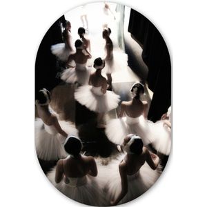 Ballet - Ballerina - Dans Kunststof plaat (5mm dik) - Ovale spiegel vorm op kunststof