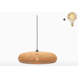 Hanglamp - PALAWAN - Naturel Bamboe - Large (60x15cm) - Met LED-lamp