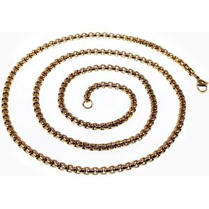 60cm x 2mm Jasseron Ketting Unisex - Stalen Goudkleur