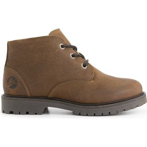 Travelin' - Thorning - Halfhoge Veterschoenen - Cognac - Suede Leer