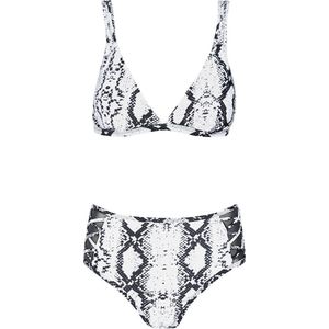 Bikini met dierenprint Zwart & Wit M