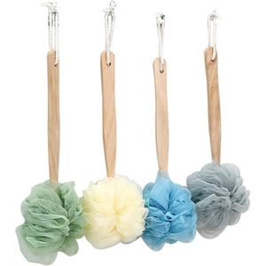 Lichaamsborstel - Lange Steel Rugborstel - Badborstel - Massage Sponsborstel - Verpakking Van 4 - 36 Cm