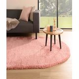 Ovaal hoogpolig vloerkleed - Cozy Shaggy - roze 200x300 cm