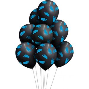 Ballonnen - Ballon - Gender reveal - Babyshower - Geboorte versiering jongen - Feest decoratie - Latex - blauw - 8 stuks