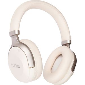 TUNIQ Deep Bass Draadloze Koptelefoon - Bluetooth 5.0 - Noise Cancelling - 40 uur speeltijd - Microfoon - Comfortabele oorkussens - White Gold Edition