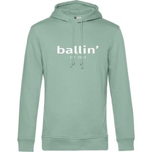 Heren Hoodies met Ballin Est. 2013 Basic Hoodie Print - Groen - Maat XS