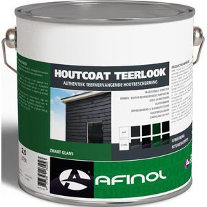 Afinol houtcoat teerlook glanzend antraciet - 2,5 liter