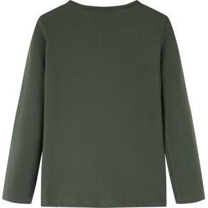 Kindershirt Lange Mouw Kaki - Maat 128