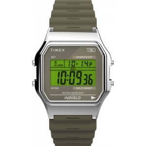 Timex T80 TW2V41100 Horloge - Kunststof - Groen - Ø 34 mm