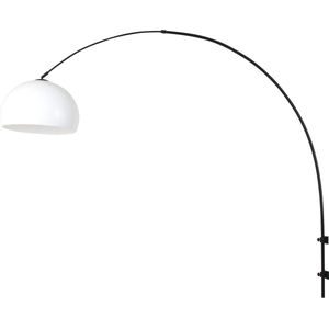 Steinhauer Sparkled Light wandlamp - boog - kap ⌀40 cm bol - draai- en uittrekbaar - zwart met wit