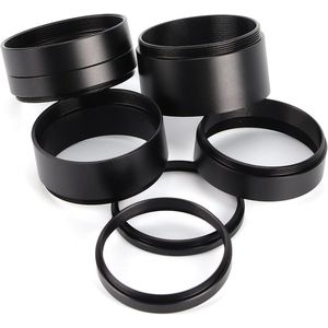 Allecto plus - Telescoop Spacer Ringen Fotografie Zwart Aluminium Legering Set van 8 Stuks - Lens Adapter Ring Astronomische Telescoop Accessoire - Verschillende Maten 3 5 7 10 12 15 20 30mm
