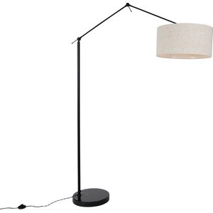 QAZQA editor stof - Design Vloerlamp | Staande Lamp met kap - 1 lichts - H 190.8 cm - Zwart - Woonkamer | Slaapkamer | Keuken