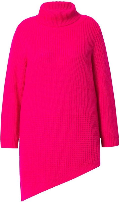 Angel of Style Angel of Style - Dames - Pullover straight fit gestructureerd breisel puntzoom - Neon bes - Maat 42+