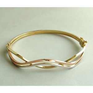 Christian - Gevlochten - Bangle - 14 Karaat Goud - Dames