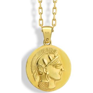 Greek commandant munt hanger ketting Gold Polished 20 inches