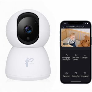 Narvie Babyfoon & WiFi Camera – 3MP HD – 355° Pan/Tilt – Auto Tracking – Nachtzicht – Tweeweg Audio – App – SD/Cloud