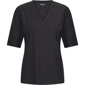 Travel Shirt V-Neck Ribbed MP202644 Black