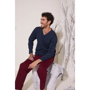 Heren Huispak/Pyjama Levi / Bordeaux/Blauw / maat XL