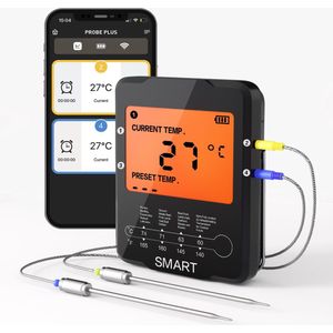 Lexium Vleesthermometer draadloos - Vleesthermometer bluetooth - Vleesthermometer digitaal - Digitale BBQ Thermometer Draadloos - Keukenthermometer