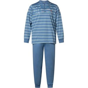 Gentlemen - heren pyjama 11-4208 - single jersey - knoophals - blauw - maat XL