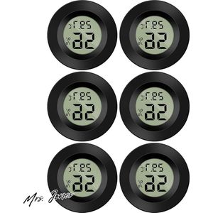 Mrs. Jones Mini LCD digitale thermometer temperatuur vochtigheid tester hygrometer voor koelkast aquarium -50 °C ~ +70 °C (6 stuks B) - Thlevel 6X .
