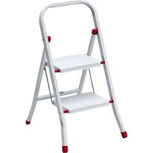 Bovak keukentrap 2 treden inklapbare huishoudtrap - Anti slip inklapbaar / opvouwbaar keukenopstapje