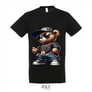 T-Shirt 1-196 Gangster Teddy - Zwart, L