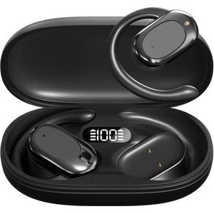 Oortjes Draadloos- Open-Ear-Air Conduction Oordopjes-Bone Conduction headphone-Sport Volledig Draadloze on-ear Oortjes -Bluetooth Headset met Oplaadcase- Bluetooth 5.4- Touch Control-Comfortabel en Geweldige Geluidskwaliteit