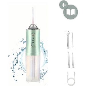 BeautyFitXL® - Waterflosser PRO Groen - Monddouche - Draadloos - Water Flosser 4 Opzetstukken - Incl. Opbergbag