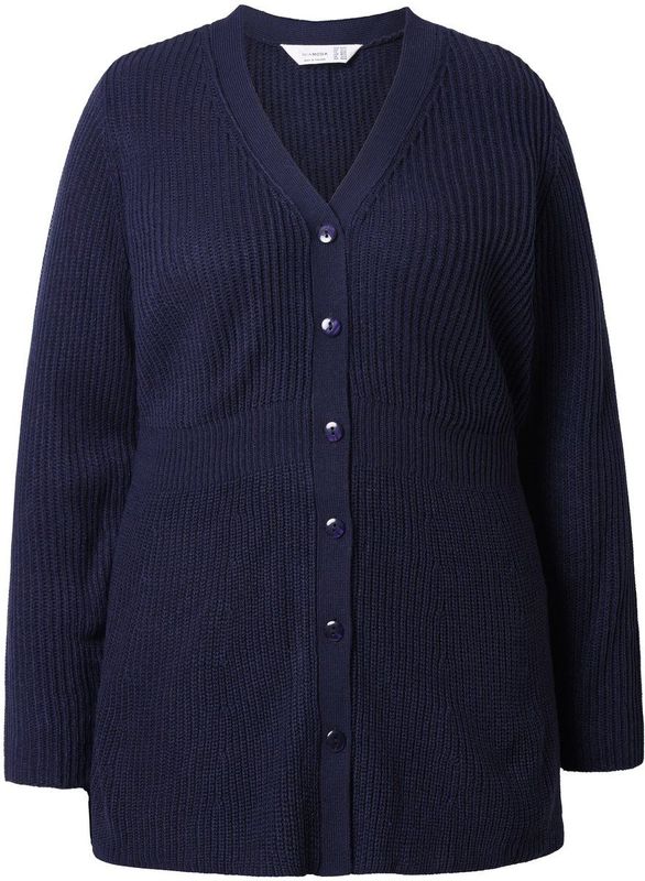 MIAMODA MIAMODA - Dames - Vest A-lijn schootje lange mouwen - Donkerblauw - Maat 42+