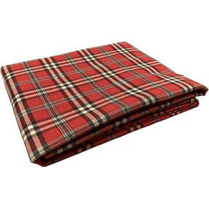 Tafelkleed Burberry rood 180 rond - Schotse ruit - kerst - tartan