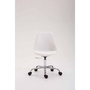 In And OutdoorMatch Bureaustoel Lianne - Wit - Kunstleer - Hoogwaardige bekleding - Comfortabele bureaustoel - Klassieke uitstraling