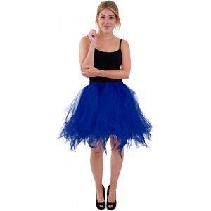 Petticoat kobalt blauw M/L - elastische tailleband - Carnaval thema feest party optocht fun festival