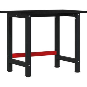 The Living Store Werkbank 100x60x81,5 cm massief eikenhout donkerbruin - Werkbank - Eikenhouten Werkbank - Houten Werkbank - Robuuste Werkbank - Industriële Werkbank