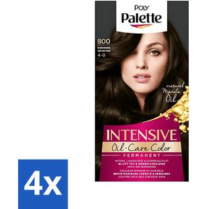Poly Palette - Haarverf - Donkerbruin 800 - 115ml - Voordeelverpakking - 4 stuks