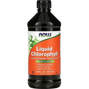 Now Foods - Chlorofylvloeistof - 473 ml - Supergeconcentreerd - Natuurlijke Muntsmaak