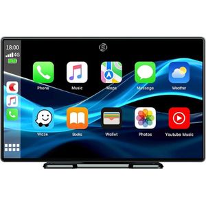 Equivera Carplay Scherm - Carplay Scherm - Carplay Monitor - Draagbare Carplay Scherm - Draadloze Scherm voor Carplay - Autoscherm - Apple Carplay - Android Carplay - Touchscreen Display