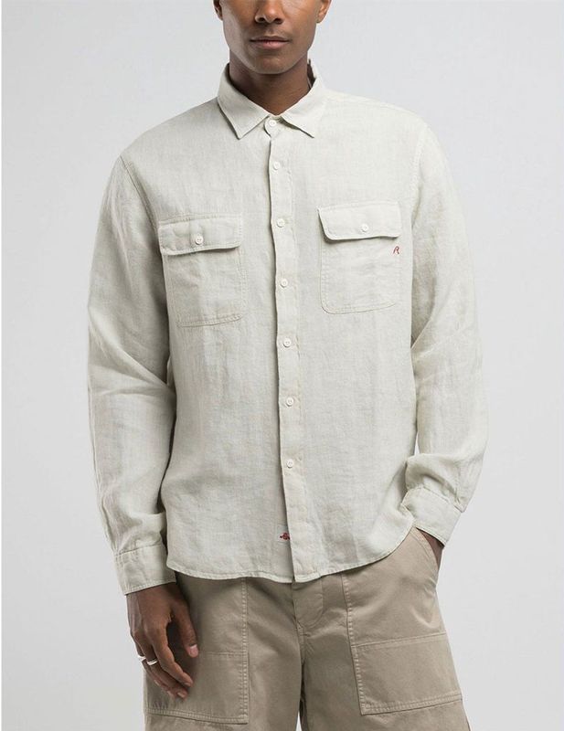 Replay - Chemise - Lichtgroen - Linnen - Heren